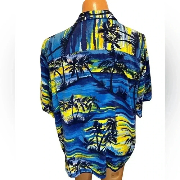 VTG 1990’s PINEAPPLE CONNECTION Hawaiian Beach Palm Trees Shirt Sz 2XB EUC - Picture 4 of 10